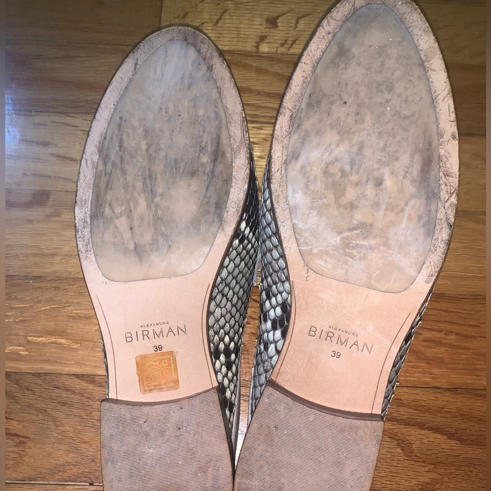 Alexandre Birman Snakeskin Python Mules Flats Sho… - image 4